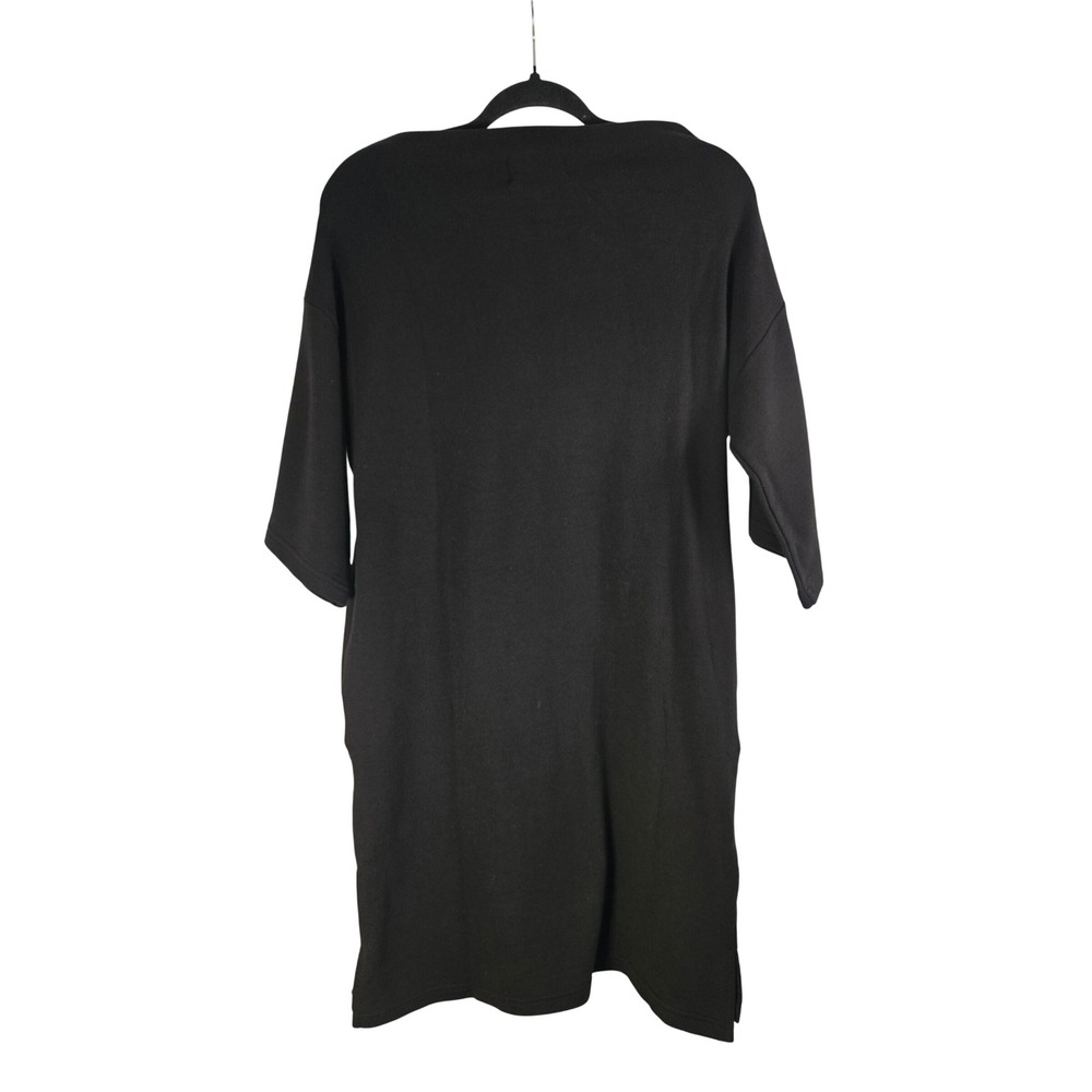 NAVYBLEU Black Short Sleeve Small T-Shirt Dress with Pockets‎ Casual